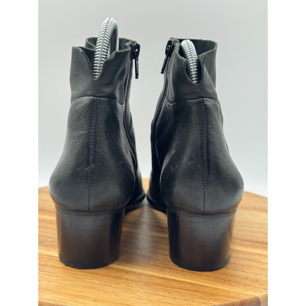 PAUL GREEN Nelly Black Leather Ankle Boots Block Heel Womens Size UK 5.5 /US 8 - Picture 6 of 14